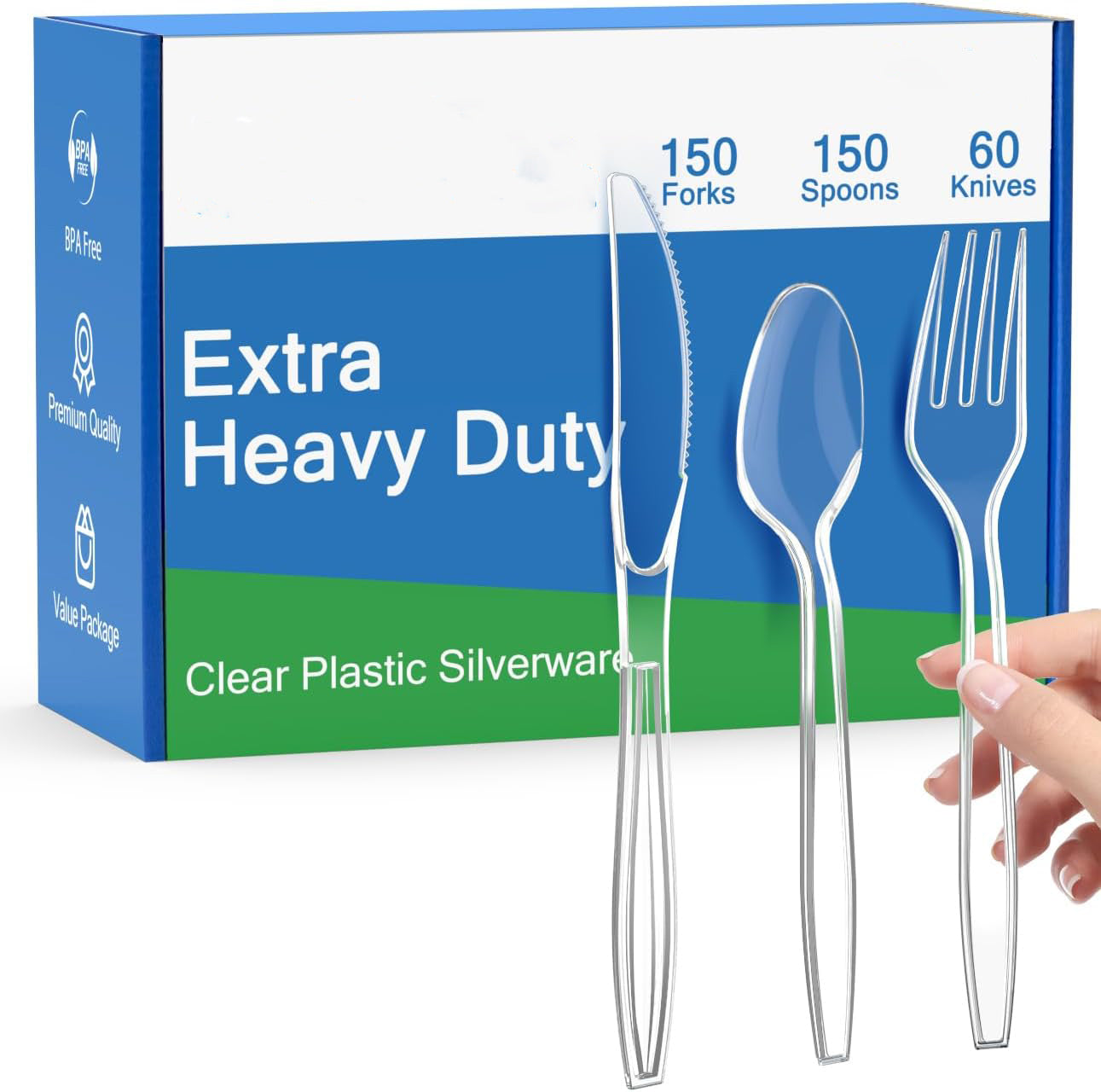 Extra Heavy Duty Clear Plastic Cutlery Set