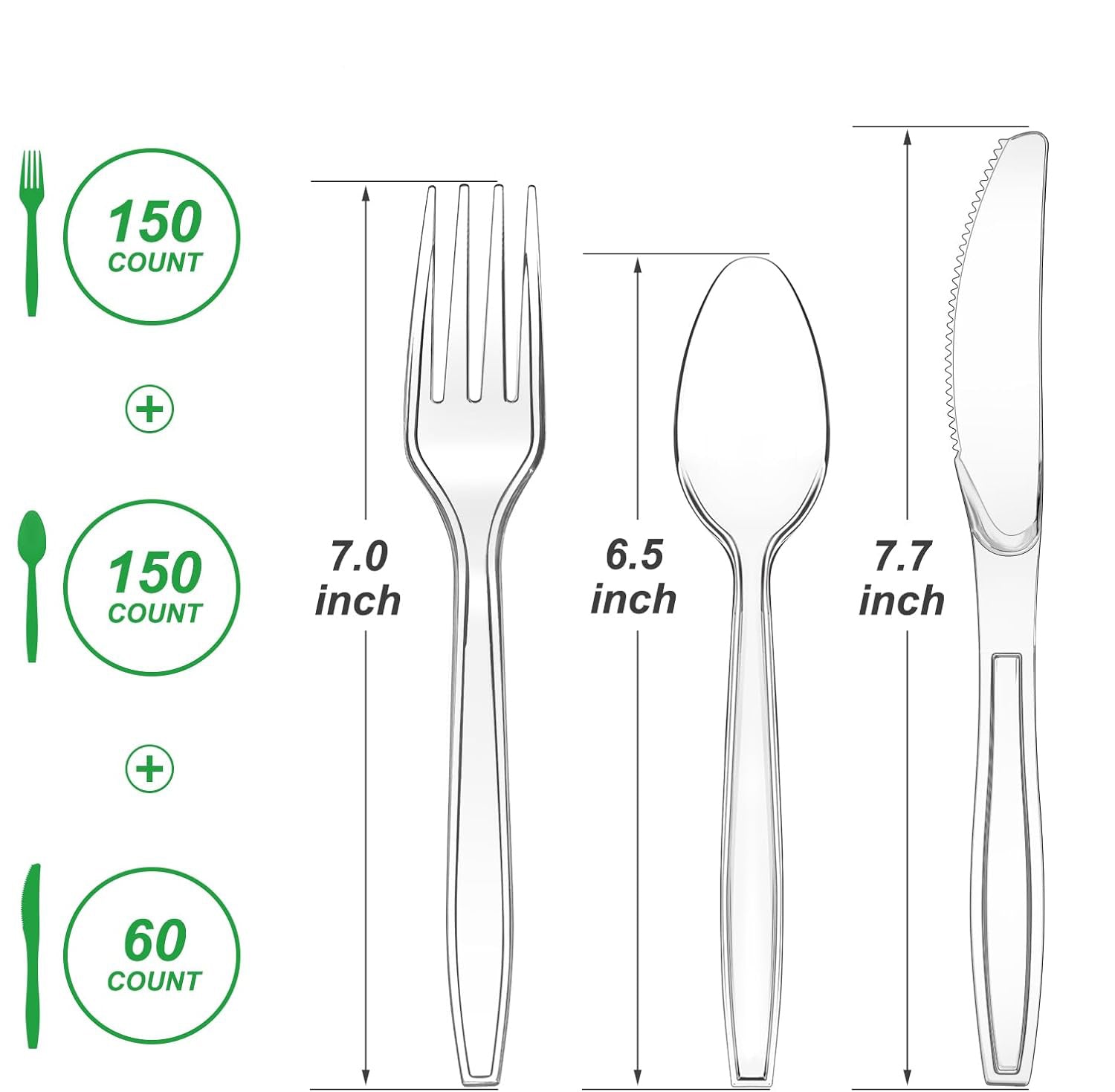 Extra Heavy Duty Clear Plastic Cutlery Set