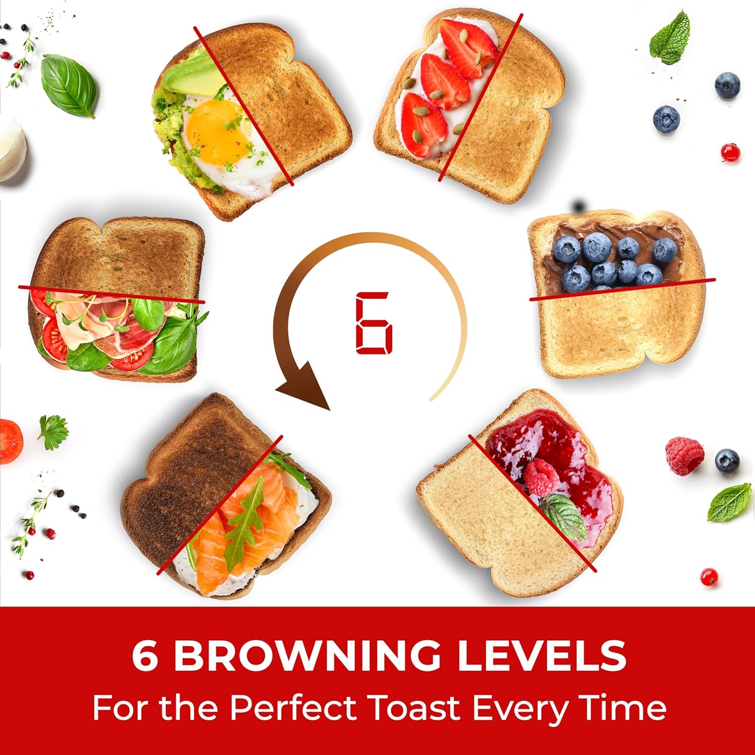 Stainless Steel Four Slice Bread Toaster