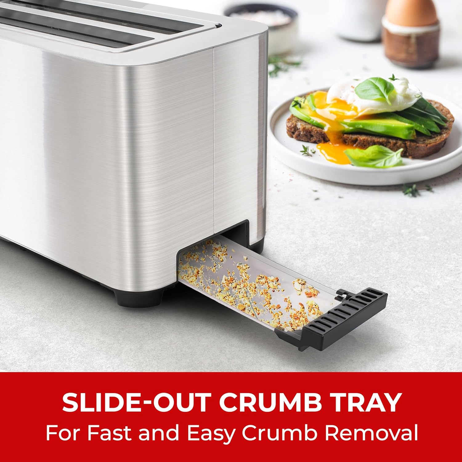 Stainless Steel Four Slice Bread Toaster